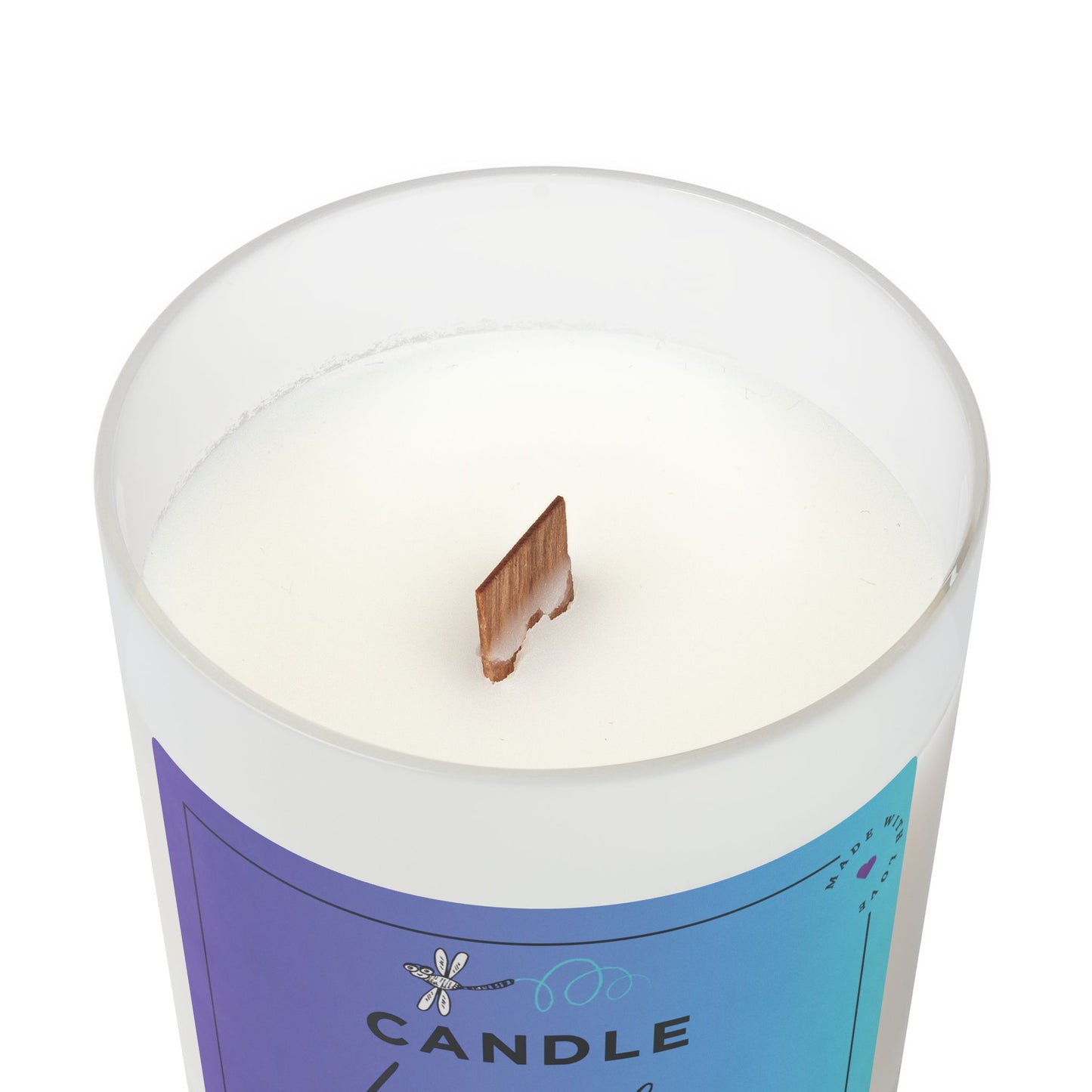 Lavender Frosted Glass Candle — 11oz Soy Scented Jar