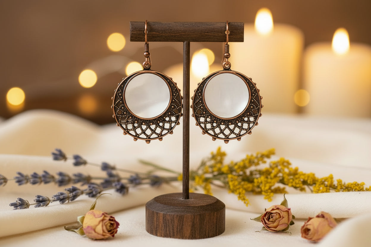 Antiqued Copper Go-Go Earrings