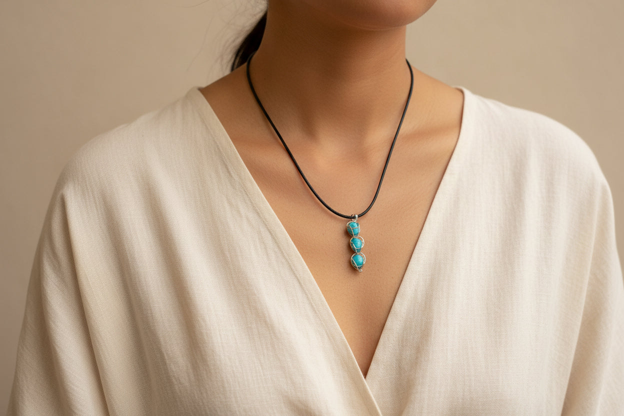 Caged Turquoise Necklace