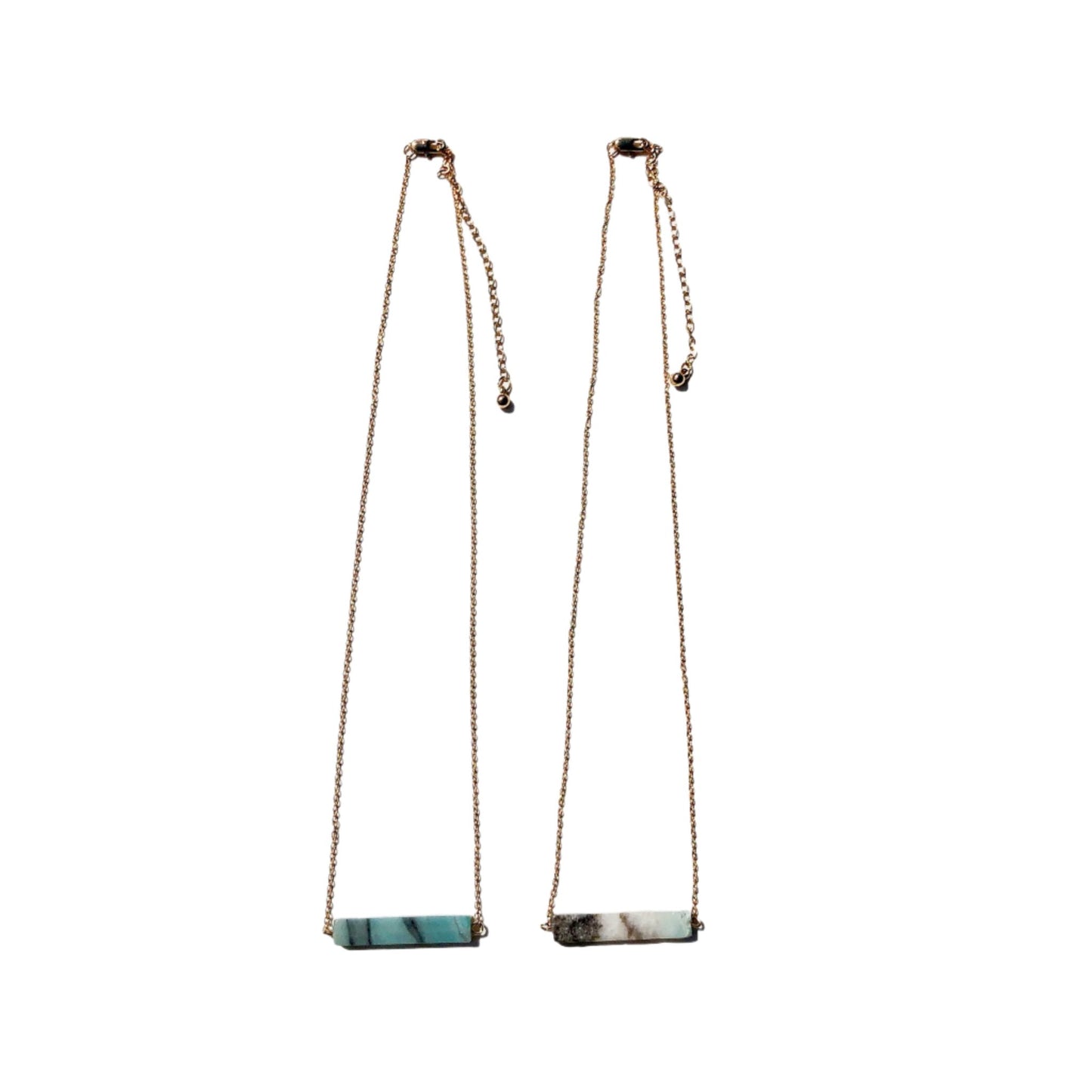 Stone Bar Pendant Short Necklace