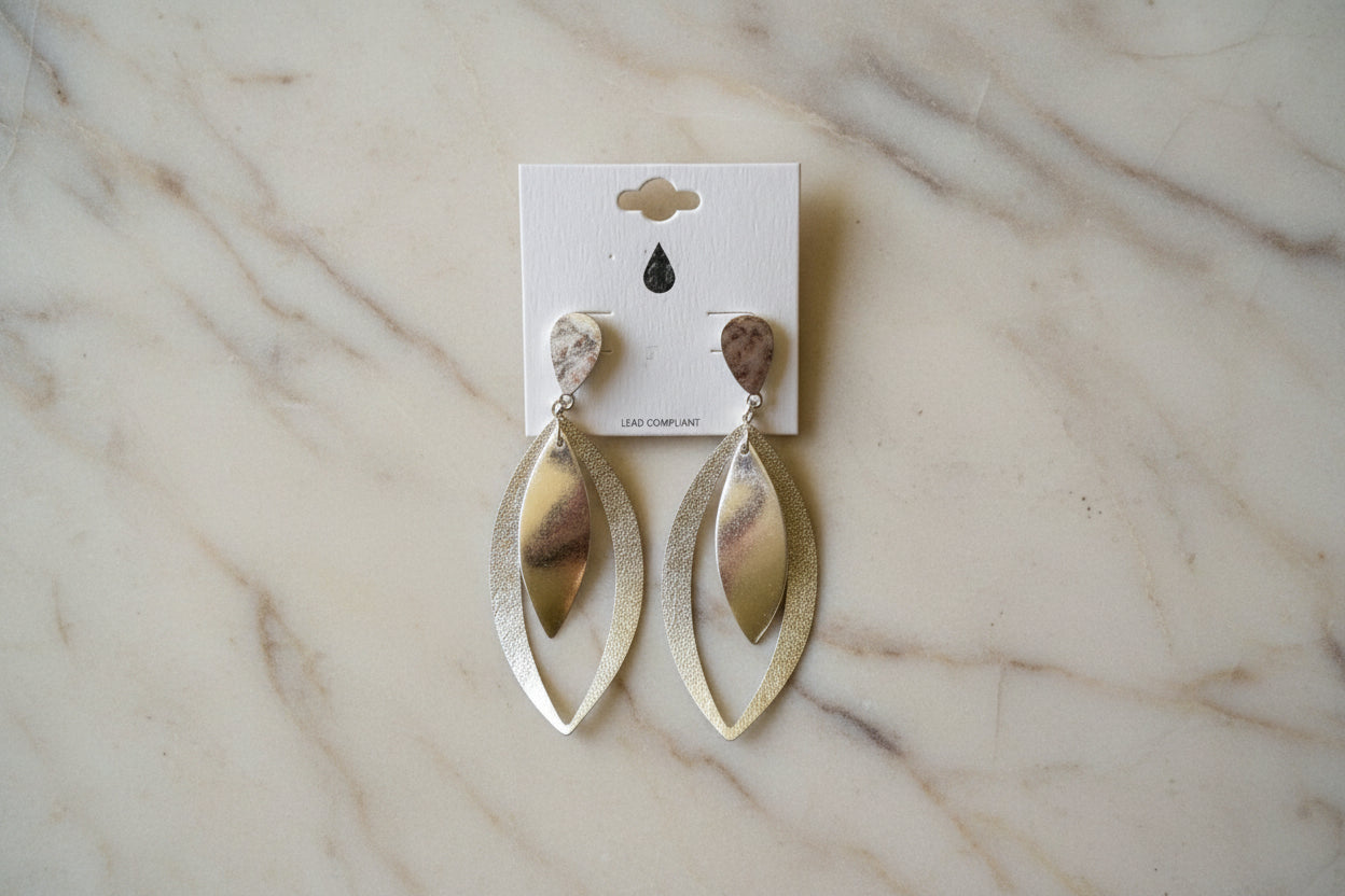 Layered Pear Shaped Dangling Earrings