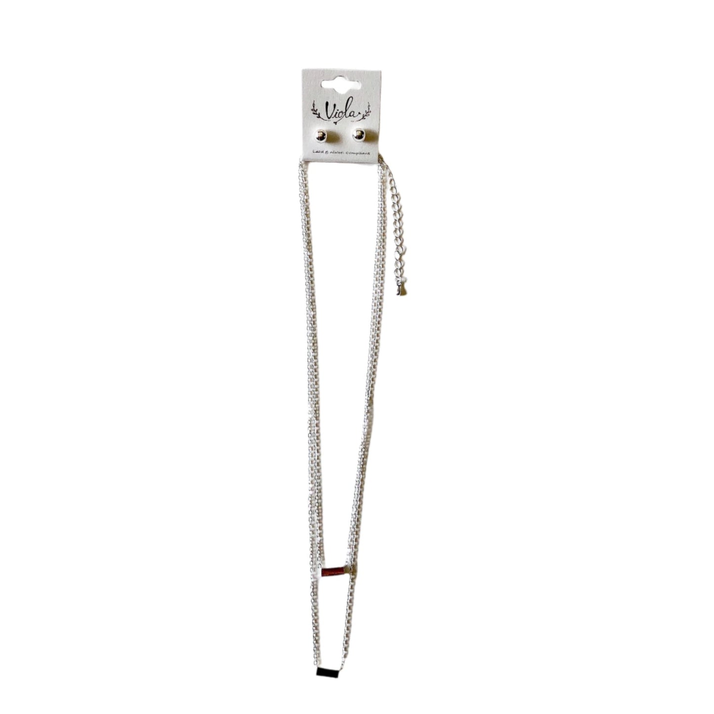 Rectangle Bar Charm Layered Necklace