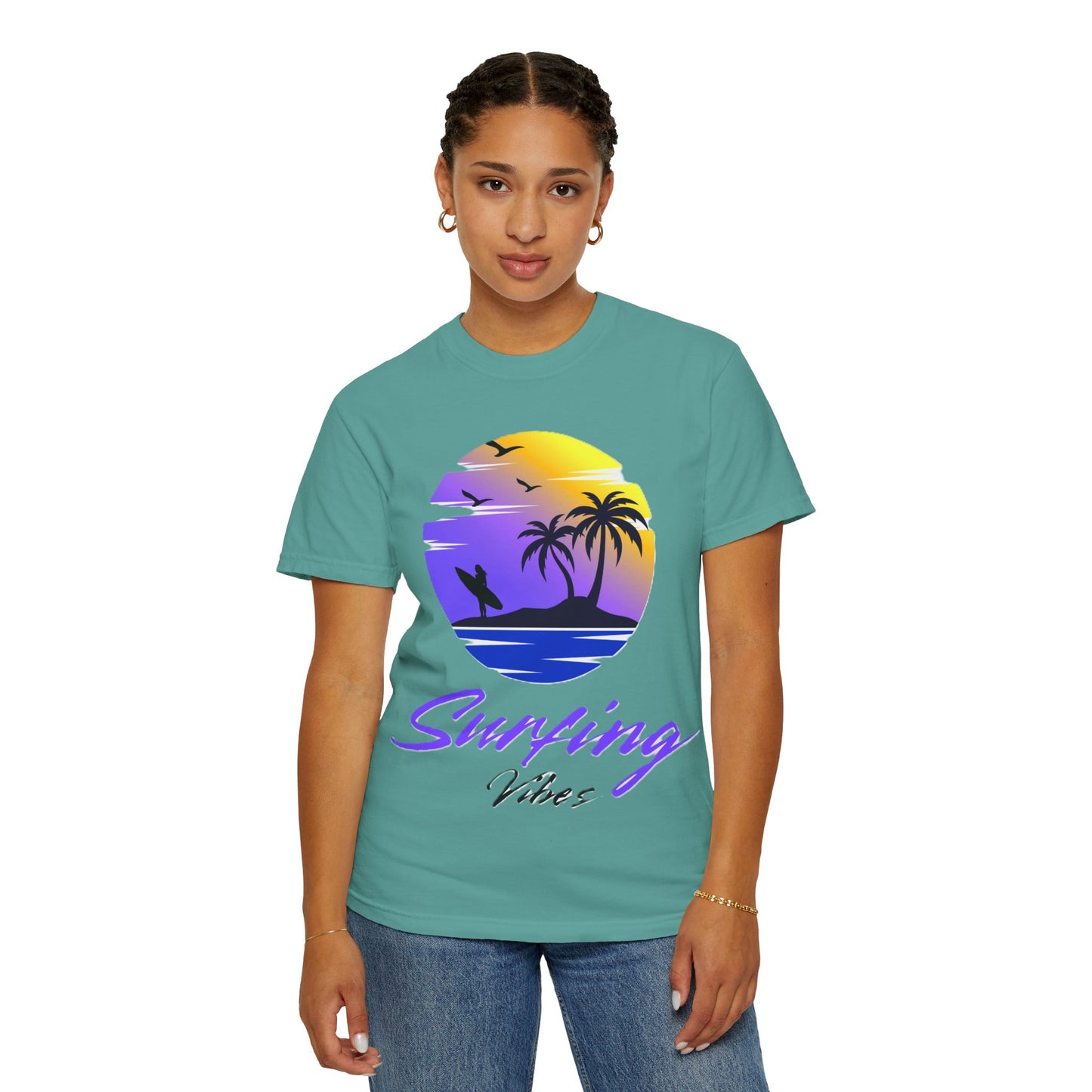 Surfing Vibes T-Shirt — Sunset Palm Beach Tee