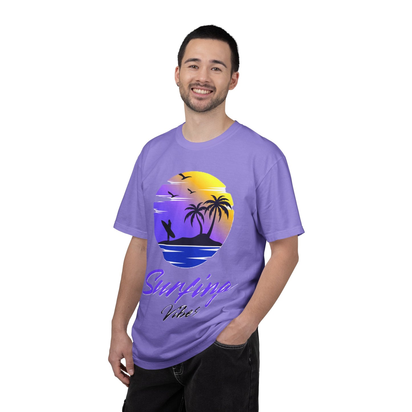 Surfing Vibes T-Shirt — Sunset Palm Beach Tee
