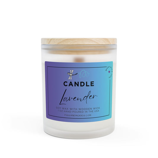 Lavender Frosted Glass Candle — 11oz Soy Scented Jar