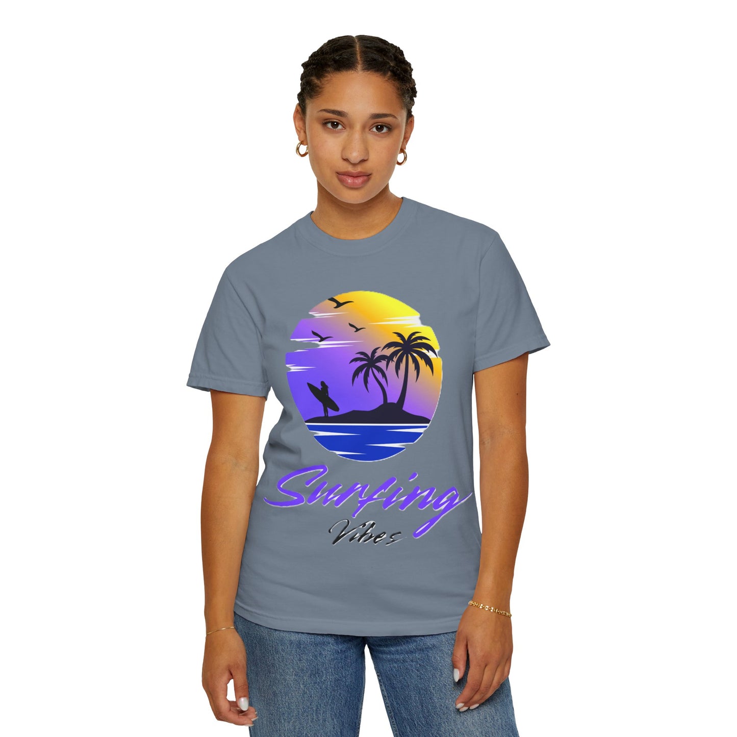 Surfing Vibes T-Shirt — Sunset Palm Beach Tee