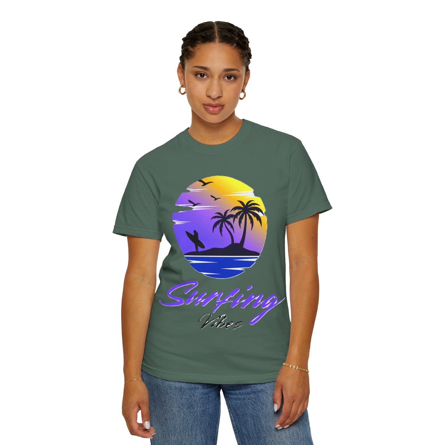 Surfing Vibes T-Shirt — Sunset Palm Beach Tee