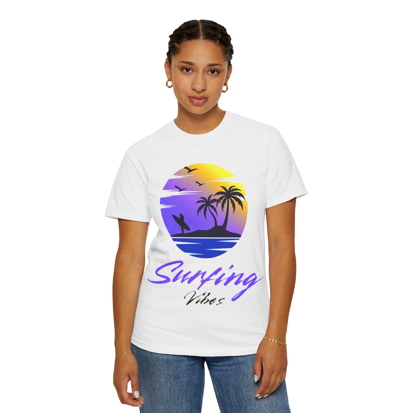 Surfing Vibes T-Shirt — Sunset Palm Beach Tee
