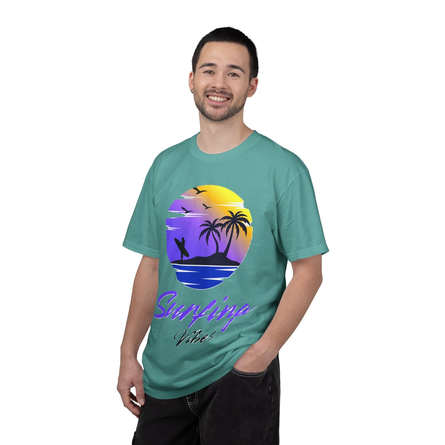 Surfing Vibes T-Shirt — Sunset Palm Beach Tee