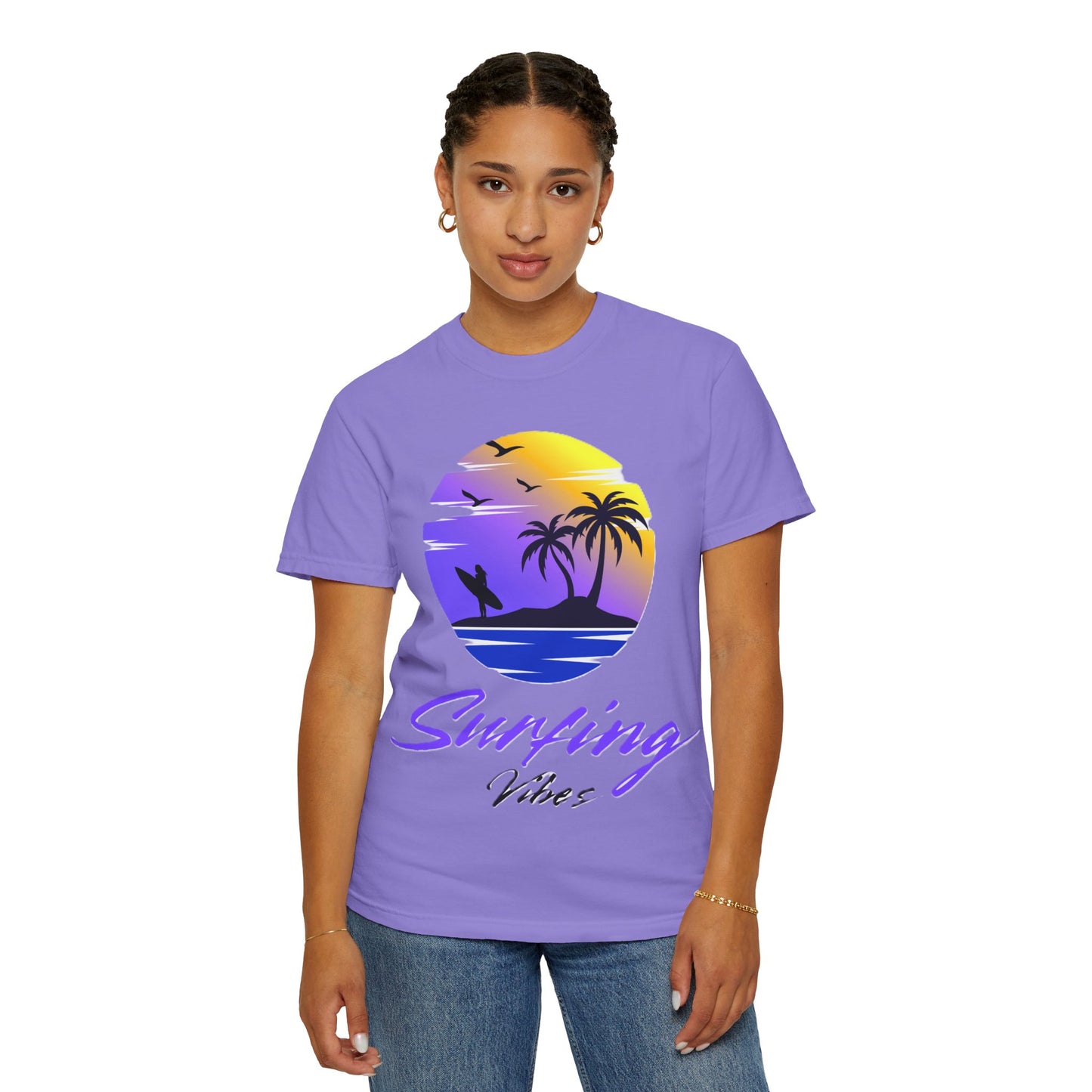 Surfing Vibes T-Shirt — Sunset Palm Beach Tee