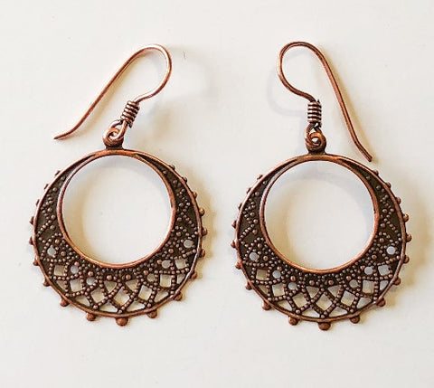 Antiqued Copper Go-Go Earrings