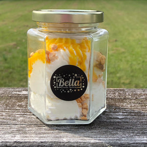 Bella Candle Factory Limoncello Dolce: Lemon Verbena Whipped Cream Dessert Candle Jar