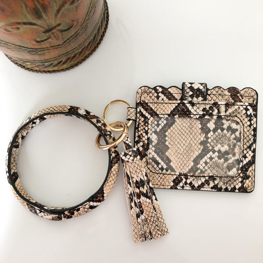 Cardholder with Key Ring - Snake