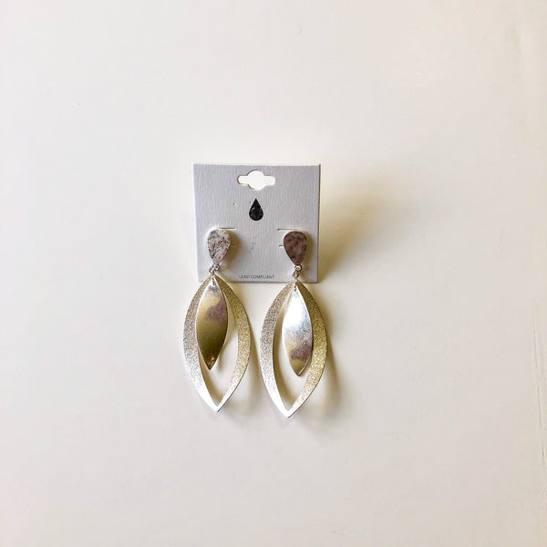 Layered Pear Shaped Dangling Earrings
